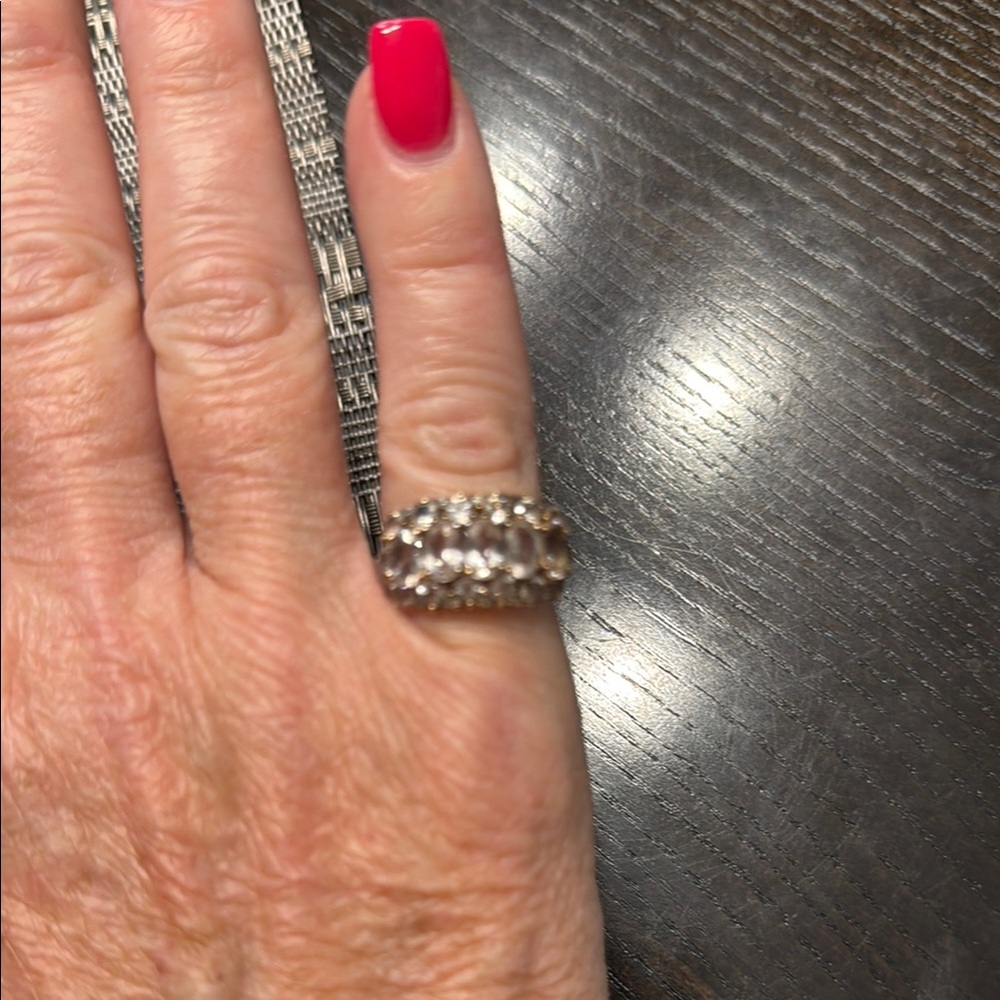 Morganite & white zircon ring